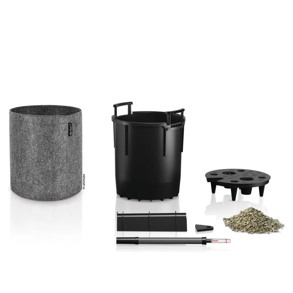 Lechuza jardinera trendcover 32 felt todo en uno gris tenebroso para Cultivo de Hierbas