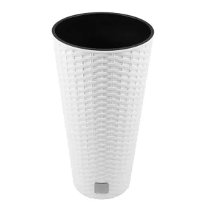 Maceta Alta Mod. Rato Ar 300. 30X57 Cm. Blanco (Set de 3)