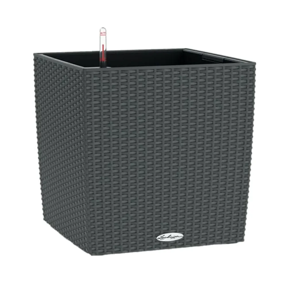 Maceta Autorriego Lechuza Cube Cottage granito con Drenaje Mejorado