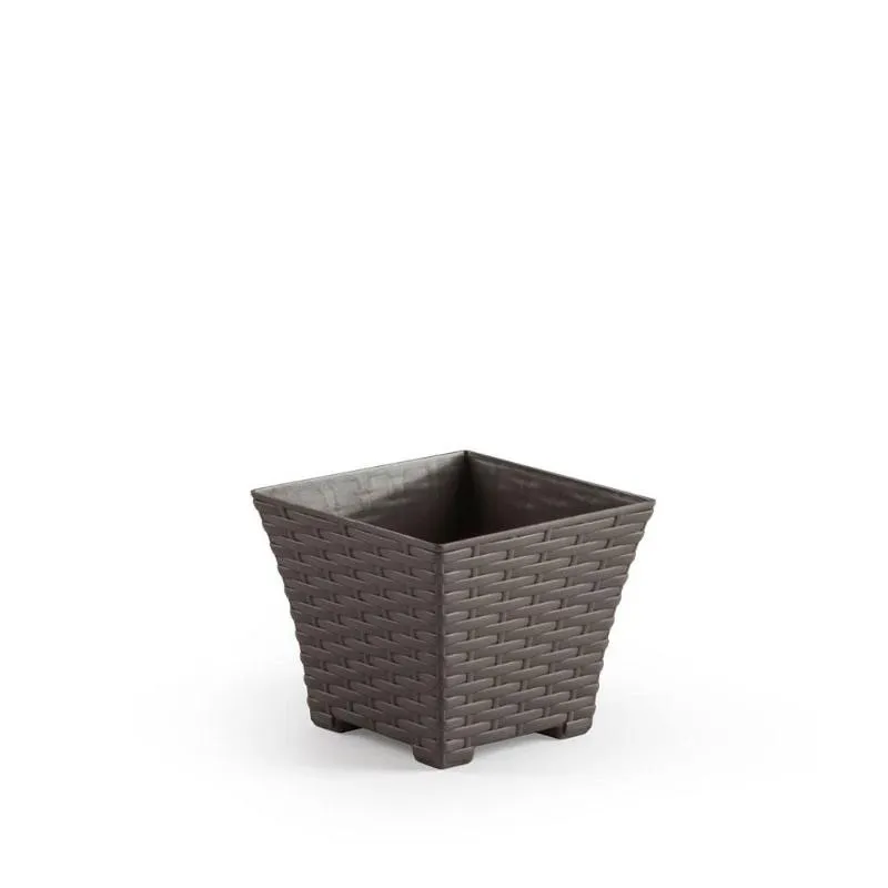 Maceta Biodegradable de Fibra MACETA RATTAN 15x15x13 TOPO