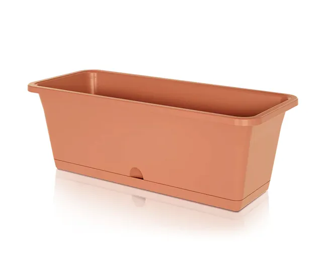 Maceta Camelia, Dimensiones (Mm) 595X170X143, Color Terracota con Sistema de Autoriego