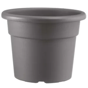 Maceta Cilíndrica Ø 22 Cm Gris para Espacios Pequeños