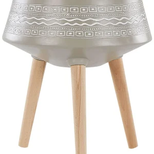 Maceta con patas agria cerámica 47 cm gris pardo hueso