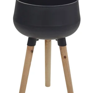 Maceta con patas agros metálico 30 cm negro