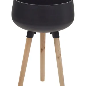 Maceta con patas agros metálico 35 cm negro