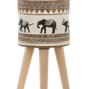Maceta con patas kottes cerámica 22 cm marrón obvio