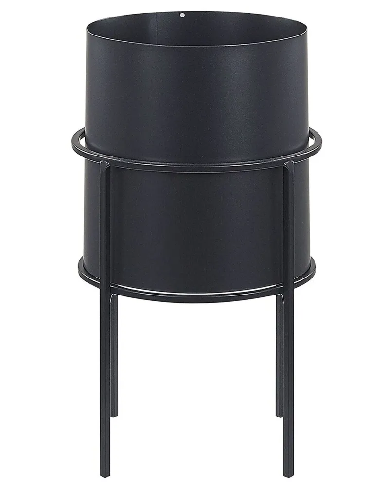 Maceta con patas milea acero 16 cm negro para Plantas de Interior