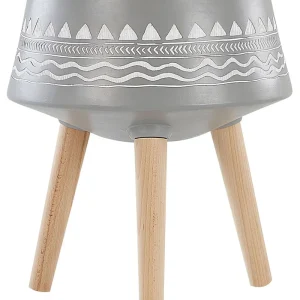 Maceta con patas weria cerámica 42 cm gris nítido con Patas Elevadoras