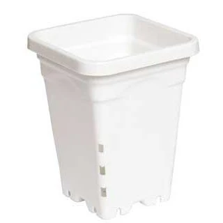 Maceta Cuadrada Blanca 5″ × 5″ – 7″ | Material Reciclado y Ecológico