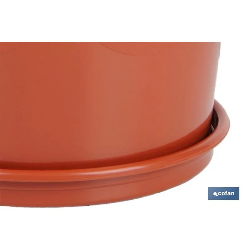 Maceta dalia color marrón 42x38+ plato 37.5cm Compatible con Sistemas de Riego por Goteo