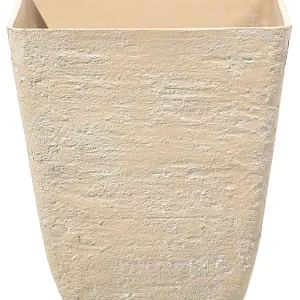 Maceta delos piedra 39 cm crema con Sistema de Autoriego