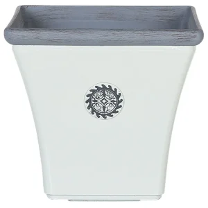 Maceta elateia piedra 37 cm blanco para Cultivo de Hierbas