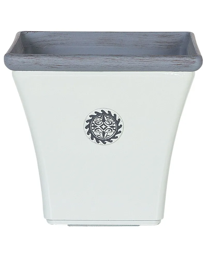 Maceta elateia piedra 37 cm blanco para Cultivo de Hierbas