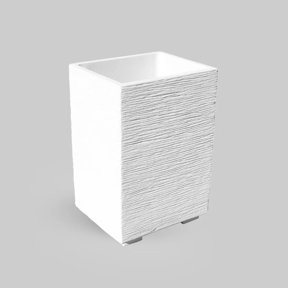 Maceta Framusa de gres Keros blanca (Cubo) Compatible con Sistemas de Riego por Goteo