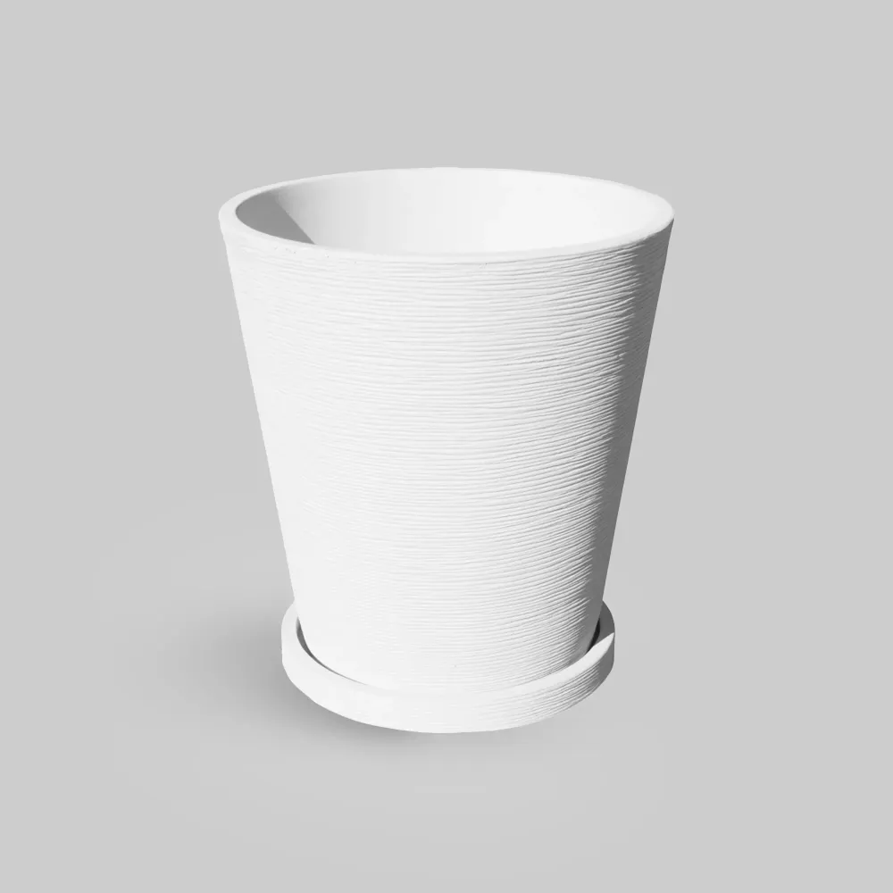 Maceta Framusa de gres Style blanca (Cónico) con Drenaje Mejorado