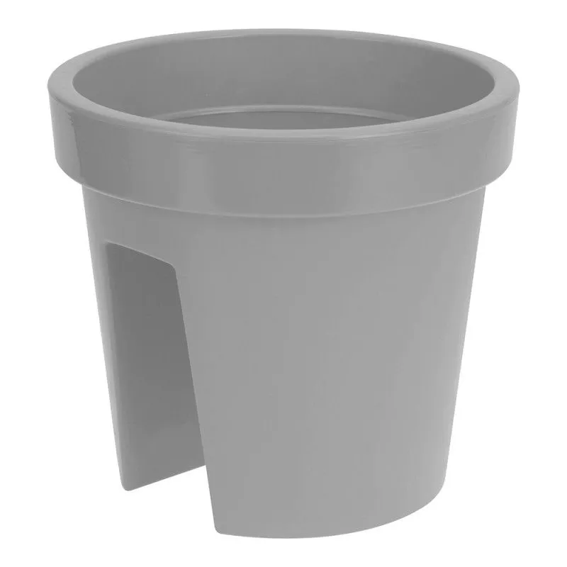 Maceta de inyección color gris para balcones ø28cm para Espacios Pequeños