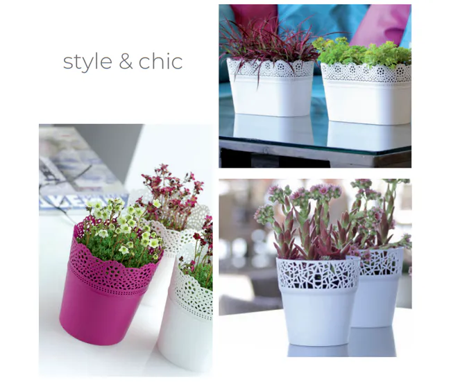Maceta Lace , Dimensiones (Mm) 285X135X155, Color Antracita para Plantas de Interior