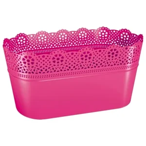 Maceta Lace , Dimensiones (Mm) 285X135X155, Color Fucsia con Certificado de Material Reciclado