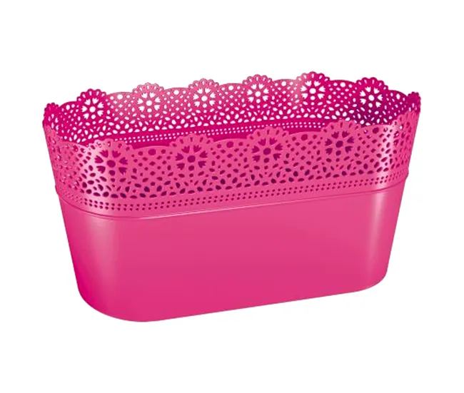 Maceta Lace , Dimensiones (Mm) 285X135X155, Color Fucsia con Certificado de Material Reciclado