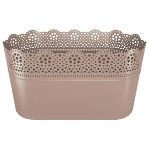 Maceta Lace , Dimensiones (Mm) 285X135X155, Color Mocca con Certificado de Material Reciclado