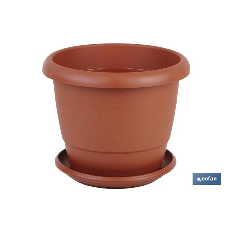Maceta marrón modelo gardenia 35x28.8+ plato28cm en Color Terracota