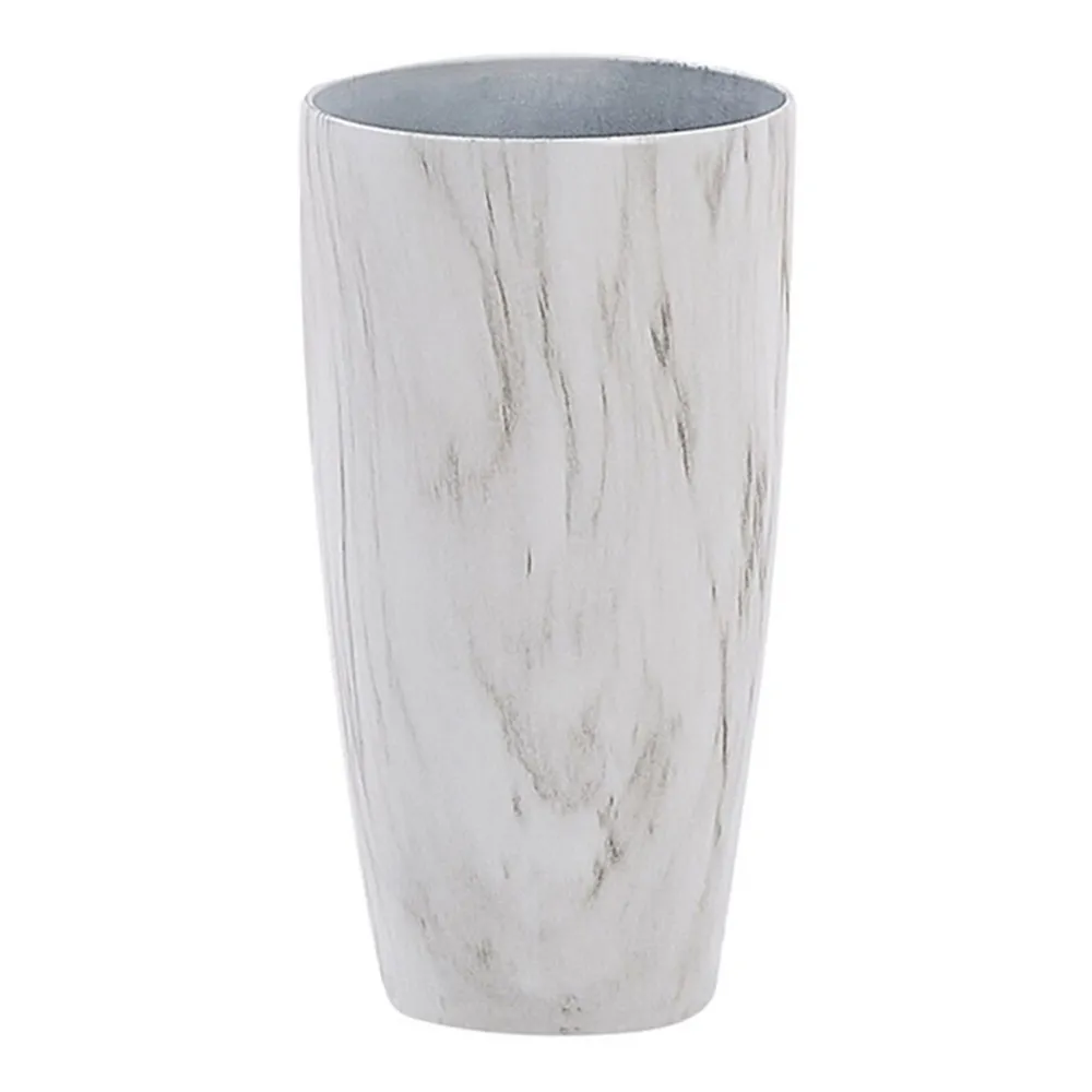 Maceta de mezcla de piedra blanca ⌀ 23 cm limenari Compatible con Sistemas de Riego por Goteo