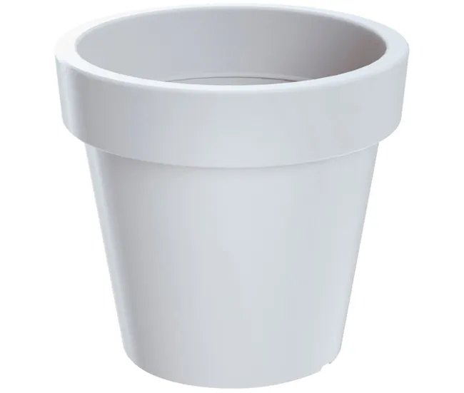 3x Maceta de plastico Lofly en color blanco 15,8 (largo) x 15,8 amplio x 14,4 (alto) cm
