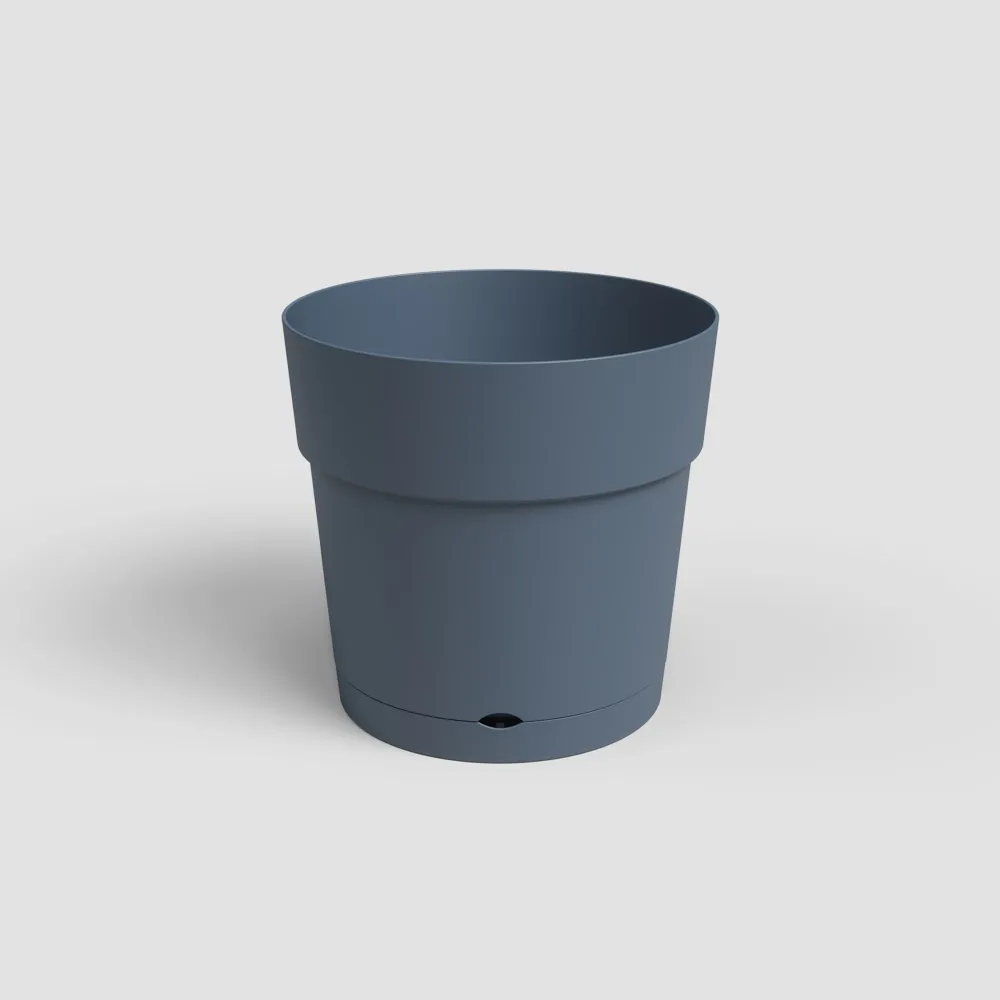 Maceta de Plástico Artevasi Azul Pizarra Capri cilindro con Certificado de Material Reciclado