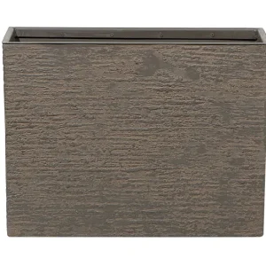 Maceta rectangular marrón negro 25x60x45 cm EDESSA