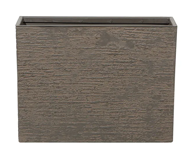 Maceta rectangular marrón negro 25x60x45 cm EDESSA