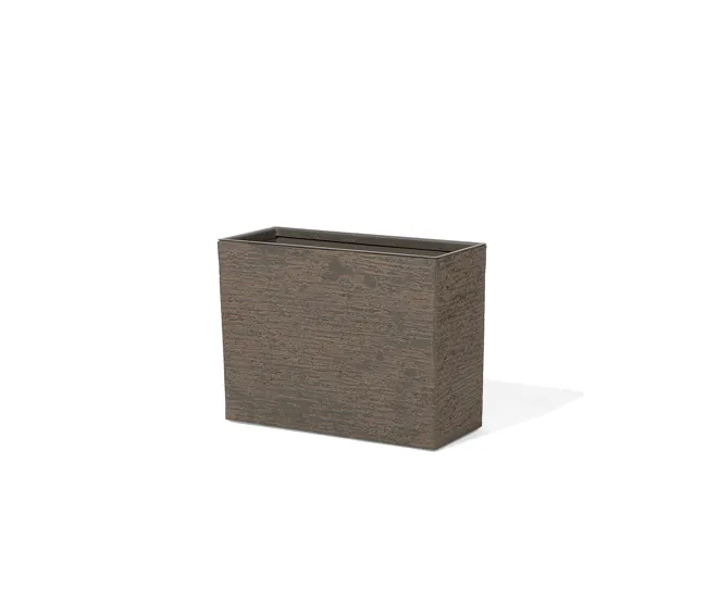 Maceta rectangular marrón negro 25x60x45 cm EDESSA