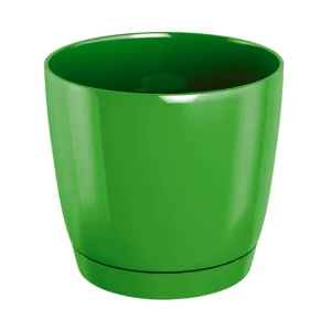 Maceta Redonda De Plastico Coubi Round P En Color Verde Oliva 10 (Largo) X 10 espacioso X 9,2 (Altura) Cm