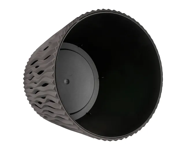 Maceta Redonda De Plastico Sandy Round En Color Gris 18,9 prolongado X 18,9 (Ancho) X 16,5 (Alto) Cm