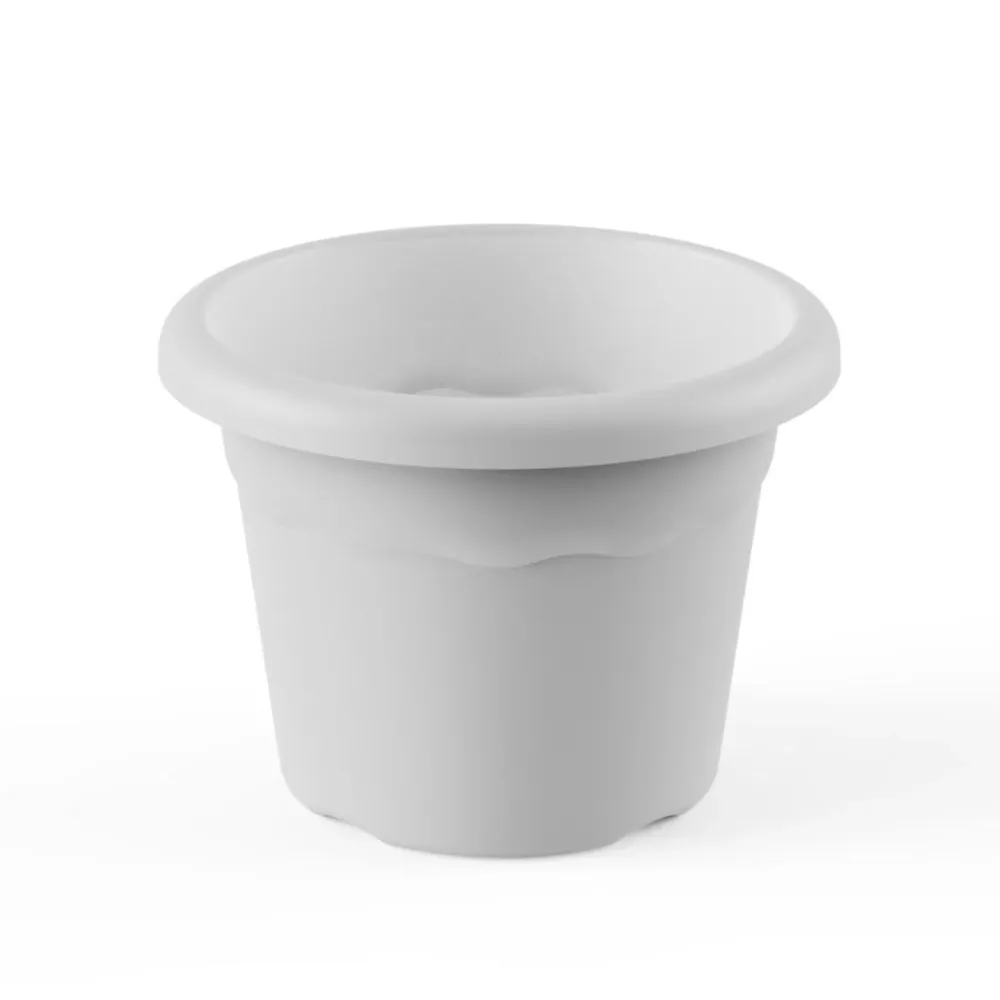 Maceta redonda terra color blanco D 35 x 25 (Set de 3)