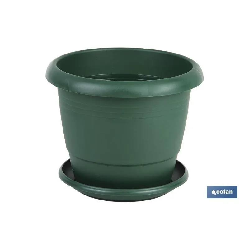 Maceta verde modelo gardenia 35x28.8+ plato28 cm con Sistema de Autoriego