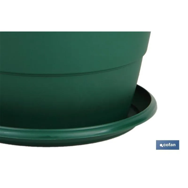 Maceta verde modelo gardenia 35x28.8+ plato28 cm con Sistema de Autoriego