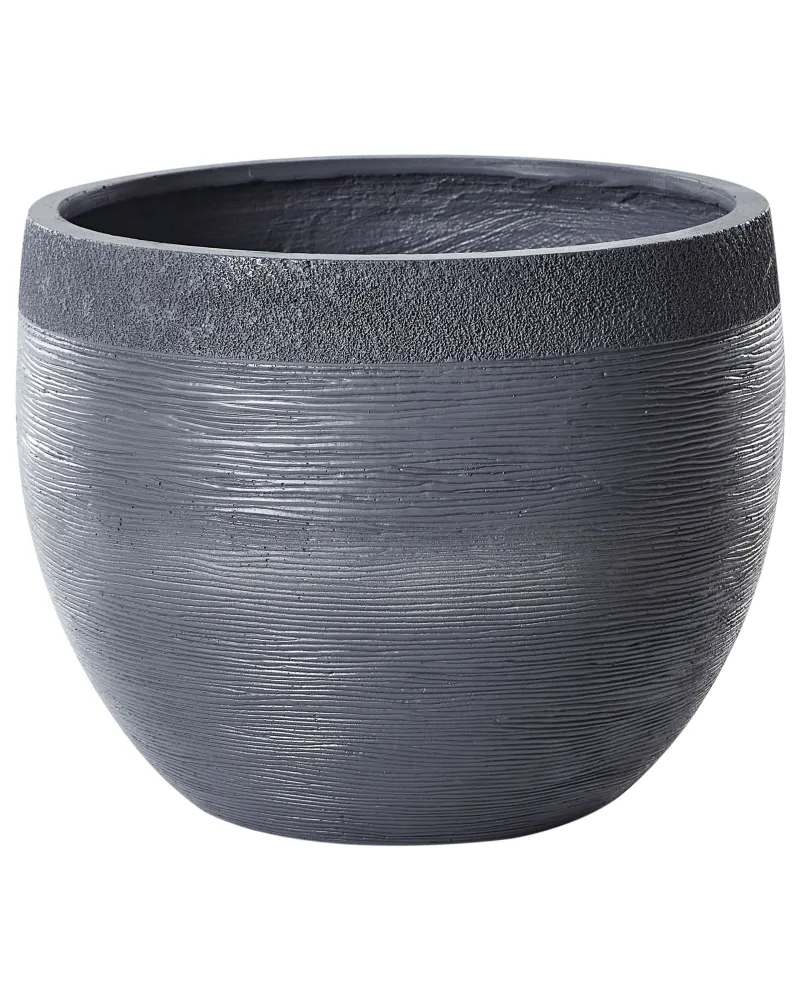 Maceta zakros cerámica 50 cm gris con Drenaje Mejorado