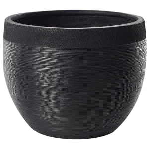 Maceta zakros cerámica 50 cm negro Compatible con Sistemas de Riego por Goteo