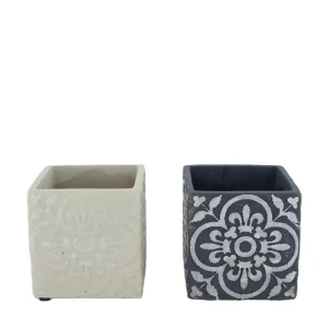 Macetero Cemento Deco 11cm de Cerámica Artesanal