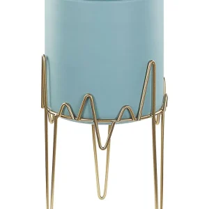 Premium de Alta Calidad Maceta con patas kalandra metal 19 cm azul definido