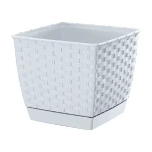 Premium de Alta Calidad Maceta Ratolla Square 2,5L., Dimensiones (Mm) 165X165X142, Color Blanco