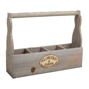 Profesional para Exteriores botellero de madera gris 34x9,5x10/26,5