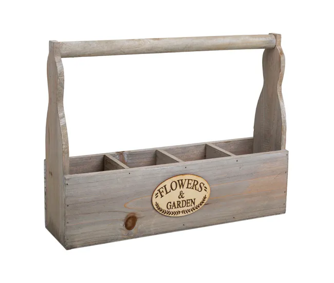 Profesional para Exteriores botellero de madera gris 34x9,5x10/26,5