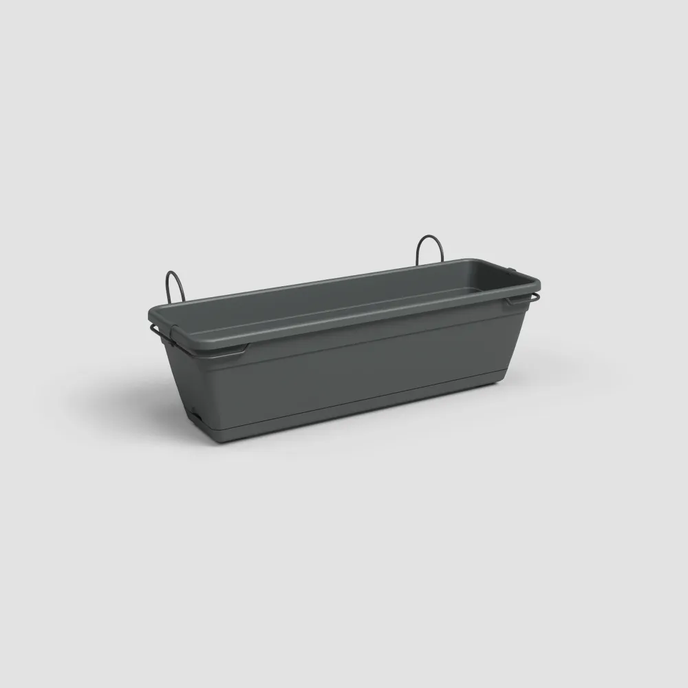 Profesional para Exteriores Maceta de plástico Artevasi antracita Venezia jardinera con soporte y reserva