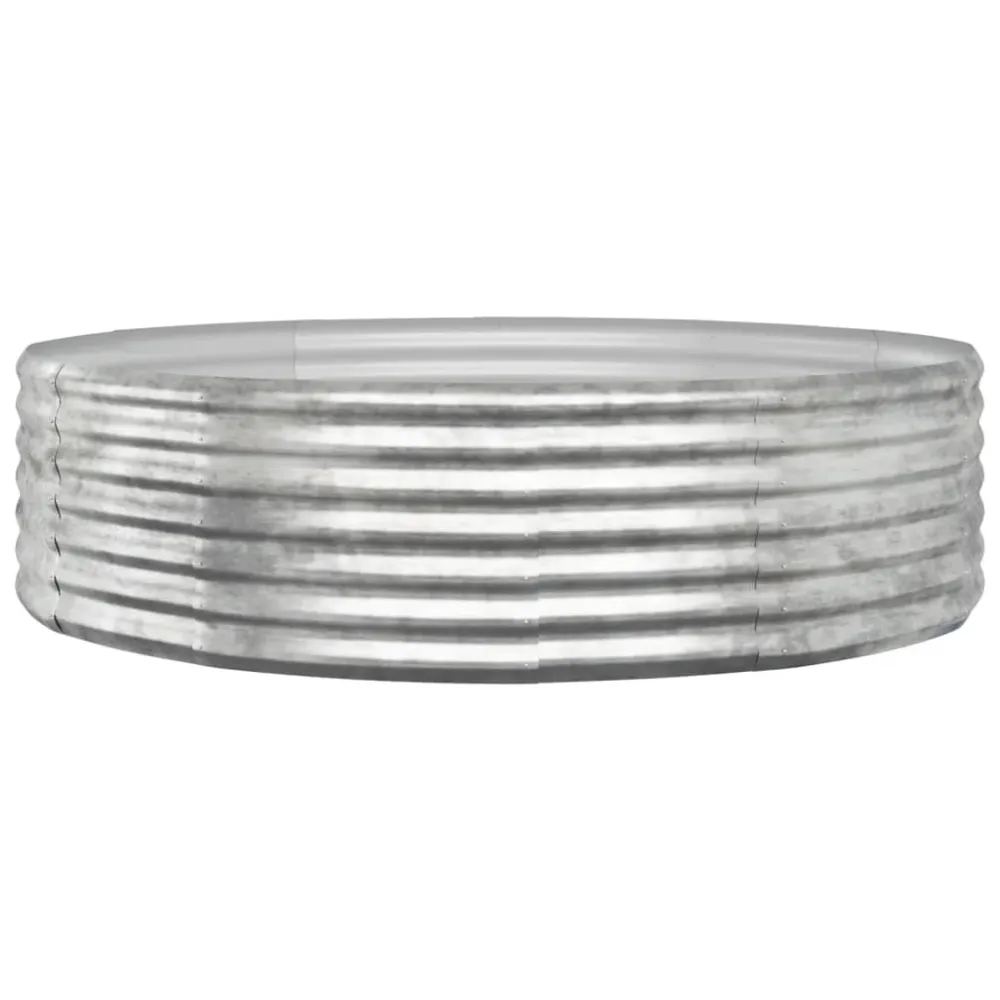 Cesta Colgante con Malla vidaXL jardinera arriate acero recubrimiento polvo plata 140x140x36 cm