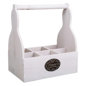 Cesta Macetero de medera blanca 26x17,5x10/30 con Certificado de Material Reciclado