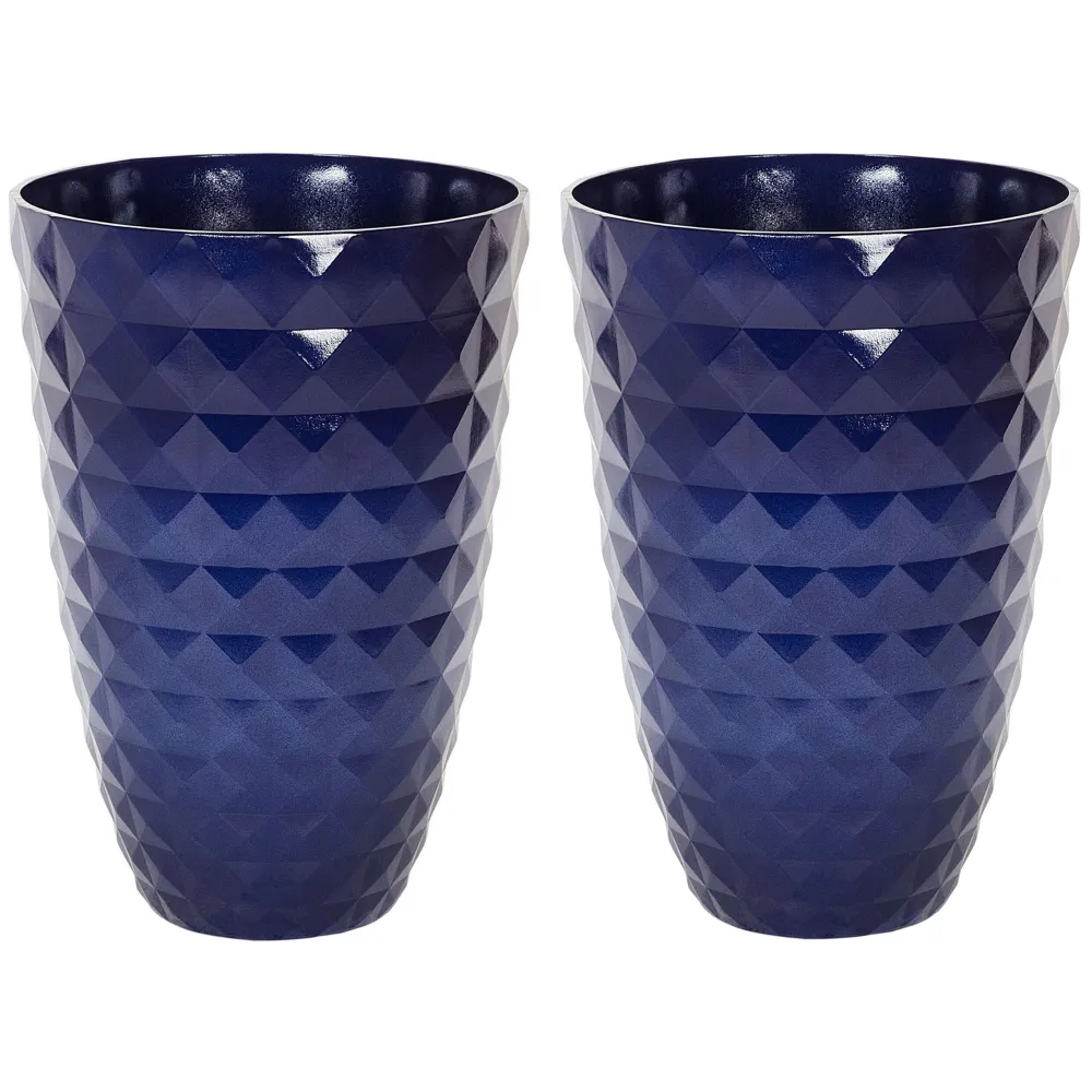 Conjunto de 2 macetas azul marino ⌀ 35 cm feriza