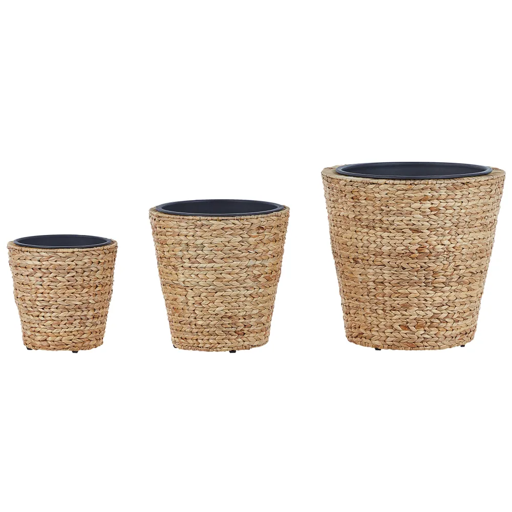 Conjunto de 3 macetas plaka mimbre 29/37/49 cm auténtico