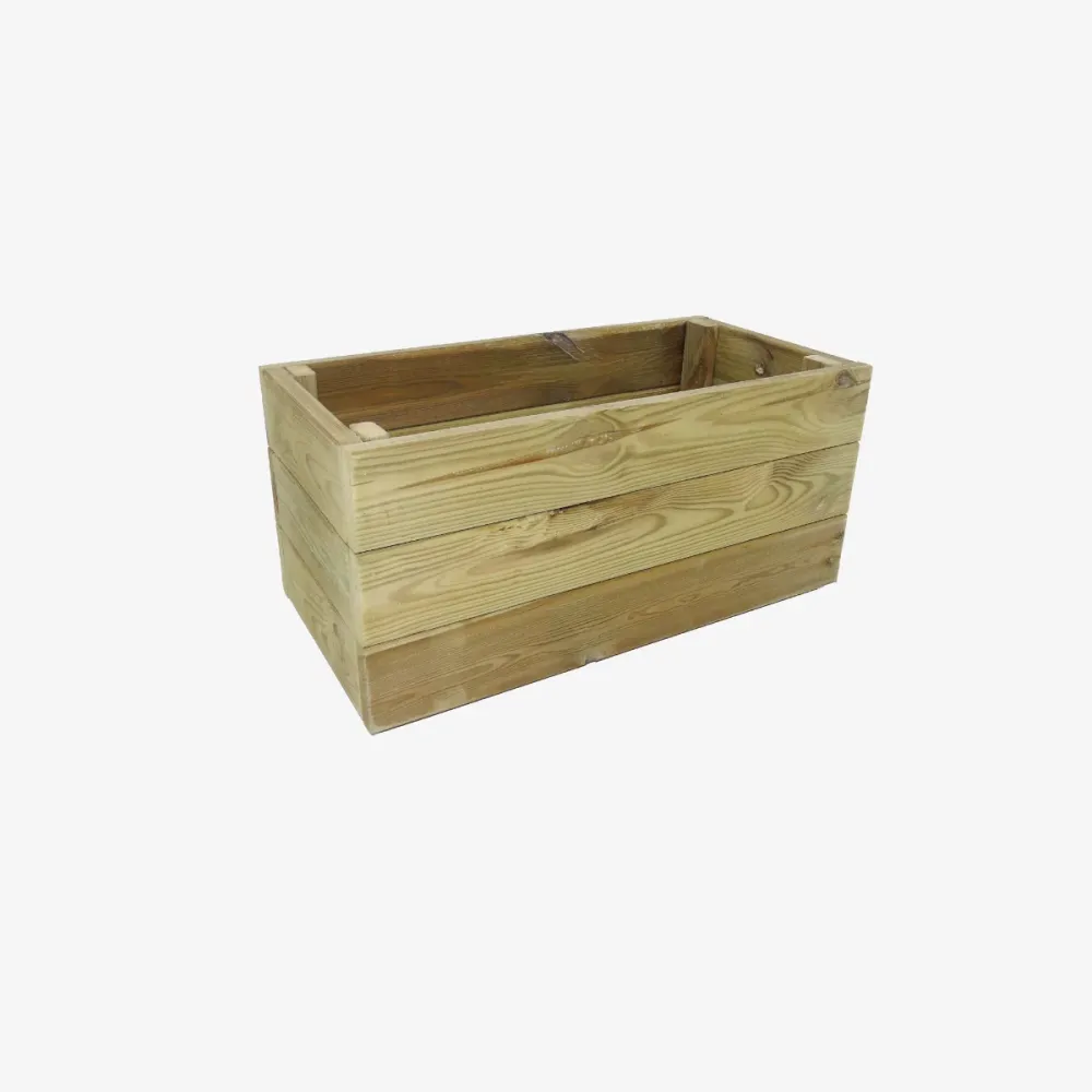 Jardinera De Madera Eko De Pino Tratada Vidahuerto 60x30x30 Cm. con Patas Elevadoras