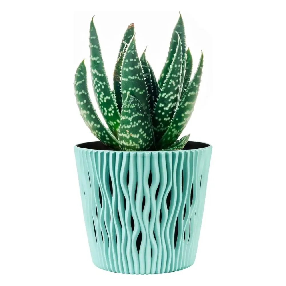 Jardineras de Balcón Colgantes Maceta Duna con inserto turquesa D 19 x 17